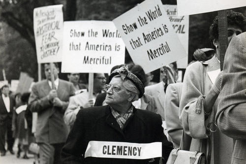 Protestmarsch nach Washington D.C. gegen die Vollstreckung des Todesurteils von Julius und Ethel Rosenberg, Washington, 1953