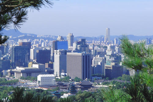Blick auf das moderne Korea: die Seouler City