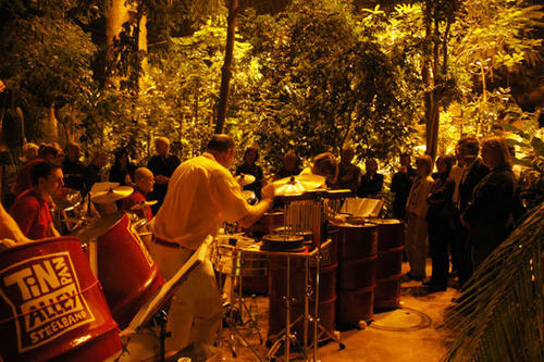 Am Freitag wird die „Tin Pan Alley Steelband“ im Großen Tropenhaus des Botanischen Gartens auftreten. Am darauffolgenden Tag die „Latin Beat Band Caché“.