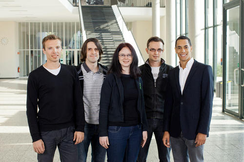 Das Team "Uplivion" (v.l.n.r.): Sönke Greve, Richard Brown, Esther Tonks, Christoph Thöns und Florian Methner.
