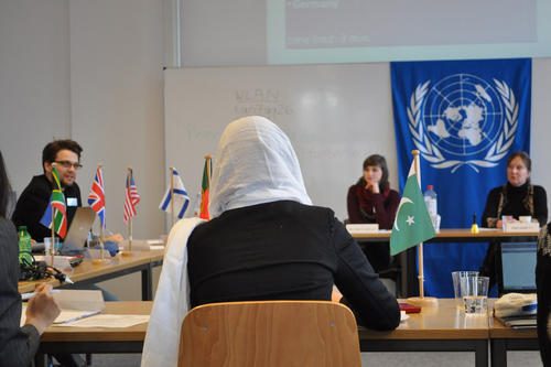 Die Studierenden hatten zu entscheiden, ob Palästina vollwertiges Mitglied der Vereinten Nationen werden soll.