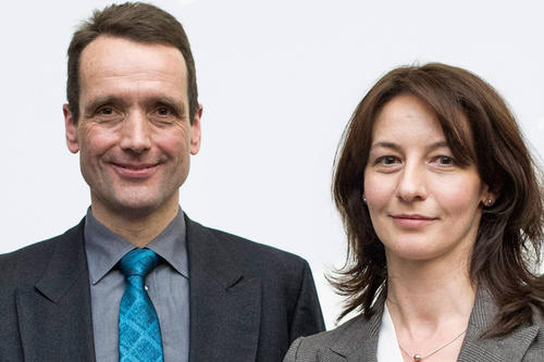 Die Preisträger 2014: Wirtschaftsinformatik-Professorin Natalia Kliewer (r.) und Mathematikprofessor Rupert Klein.