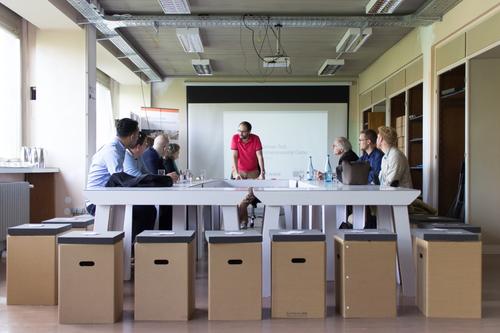 The research group visited the German Tech Entrepreneurship Center, a business incubator in Berlin’s Mitte district.