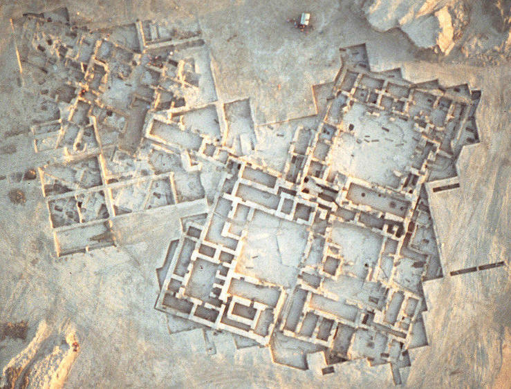 Aerial view of Tell Shech Hamad, a mound in the east of Syria, where excavations have been led by Freie Universität archaeologists since 1978.
