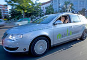 The autonomous car of Freie Universität doesn’t need a driver to steer it.
