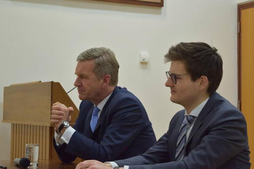 Christian Wulff during his lecture at Oxford.