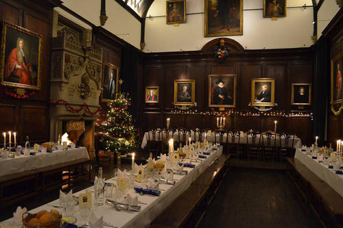 The tables are set: Christmas dinner in Lincoln Hall.