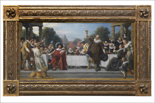 The Mosse Family Banquet, a painting by Anton von Werner, was five meters wide and took up an entire wall of the Mosse-Palais. It has disappeared; the smaller oil sketch was restored to its former owner and now hangs in the Jewish Museum in Berlin.
