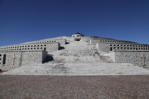 The ossuary on Monte Grappa, in the north of Italy, is built on an enormous scale.