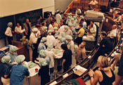 First German medical students' contest in UKBF university hospital in Steglitz on June 22, 1998. Six teams from the universities of  Heidelberg, Munich, Lübeck, Aachen, Marburg, and Berlin compete to test their medical knowledge.