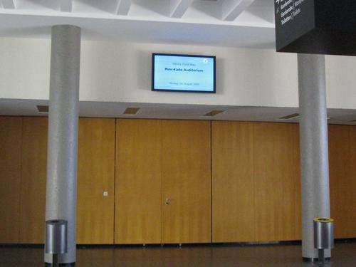 Information display outside the auditorium