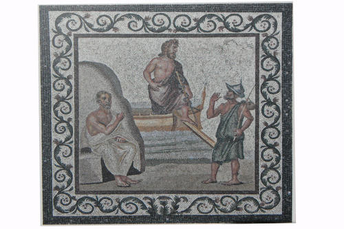 Von Schwindel bis Schlaflosigkeit: Hippokrates, links, beschrieb viele Krankheiten der letzten Lebensphase (Mosaik aus dem Archäologischen Museum Kos)