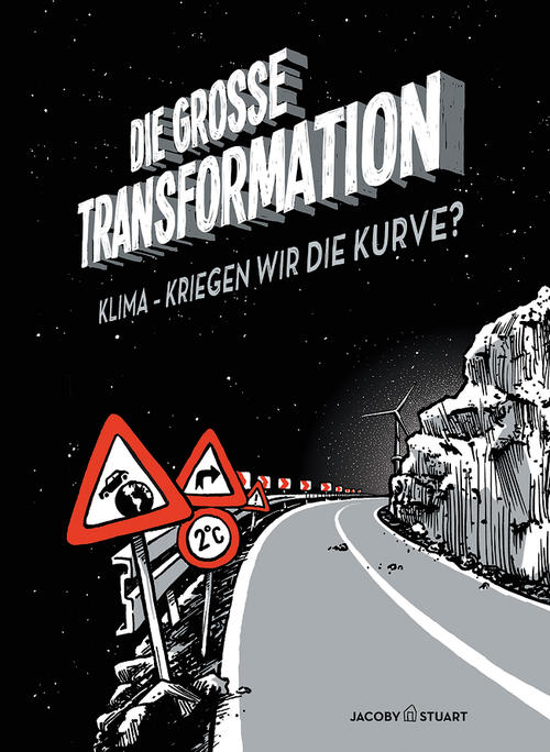 Alle Illustrationen dieses Artikels entstammen dem Buch „Die Große Transformation. Klima – Kriegen wir die Kurve?“. In diesem Buch kämpfen neun Wissenschaftler, darunter auch Reinhold Leinfelder, als Comic-Helden gegen den Klimawandel.