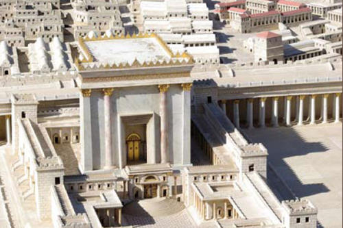 Herodes erneuerte den jüdischen Tempel in Jerusalem sehr prachtvoll. (Rekonstruktion des herodianischen Tempels im Israel-Museum in Jerusalem).