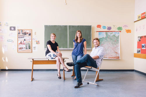 Jasmin Bildik, Lisa Eineter und Robert Greve (v. l. n. r.) gründeten 2007 das Unternehmen „SWiM“ - „Schlüsselqualifikationen, Wissenschaftsvorbereitung und interaktive Medien“.