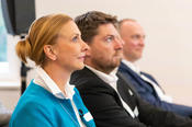 Blick in die Zukunft: Aneta Bärwolf (Freie Universität), Florian Hoos (Technische Universität) und Volker Hofmann (Humboldt-Universität) bereiten den Antrag für ein neues Projekt mit Berliner Startup Stipendien vor.