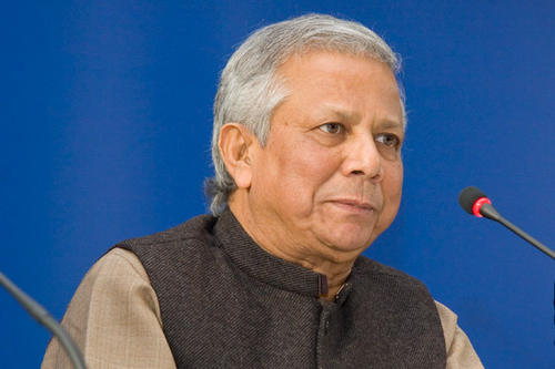 Prof. Muhammad Yunus erhielt 2006 den Friedensnobelpreis für die Förderung wirtschaftlicher und sozialer Entwicklung