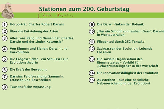 Stationen zum 200. Geburtstag von Charles Darwin im Botanischen Garten