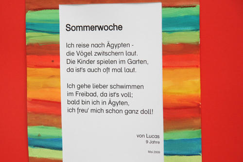 Eines der Gedichte der Grundschüler mit dem Titel "Sommerwoche"