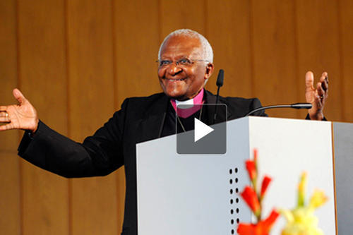 Desmond Tutu, Erzbischof von Kapstadt und Friedensnobelpreisträger, erhielt am 17.7.2009 den Freiheitspreis der Freien Universität
