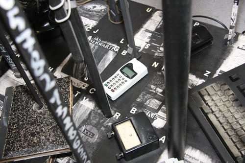Fragmente der Installation "The Black Forest oder Der Medienwald"