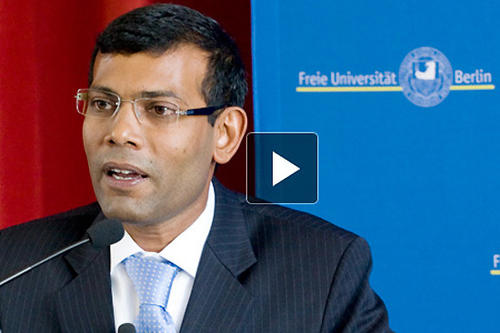Mohamed Nasheed, Präsident der Malediven, hielt einen Vortrag an der Freien Universität