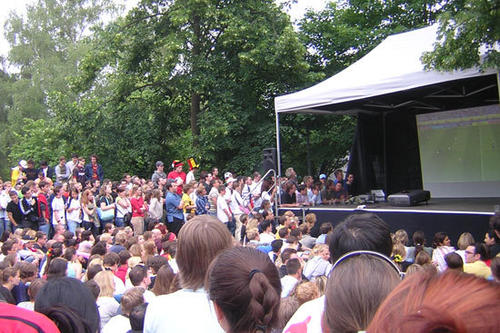 Public Viewing auf dem Campus der Freien Universität bei der WM 2006