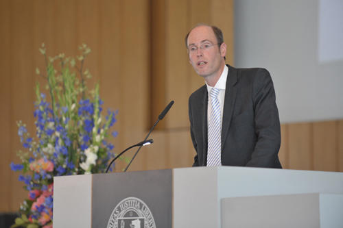 Prof. Peter-André Alt bei seiner Rede zur feierlichen Amtseinführung