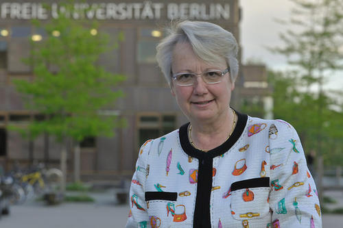 Annette Schavan, Honorarprofessorin der Freien Universität, hielt einen Vortrag am Dahlem Humanities Center der Freien Universität.