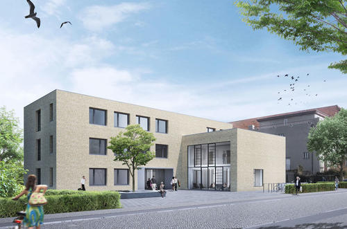 Alles unter einem Dach im Studierenden-Service-Center: Ab Herbst 2014 soll der Neubau in der Iltisstraße 4 (hier als Simulation) die erste Anlaufstelle an der Freien Universität Berlin sein.