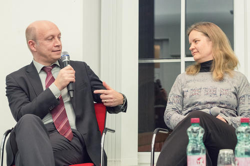 Prof. Schreurs im Gespräch mit Andreas Kuhlmann