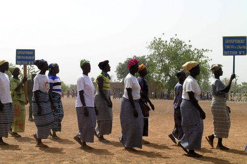 Internationaler Frauentag 2008 in Korgnegane, Provinz Bougouriba in Burkina Faso (Westafrika).