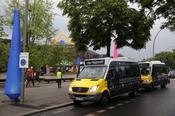 Shuttlebusse brachten die Besucher der Langen Nacht auf vier Routen über den Campus der Freien Universität.