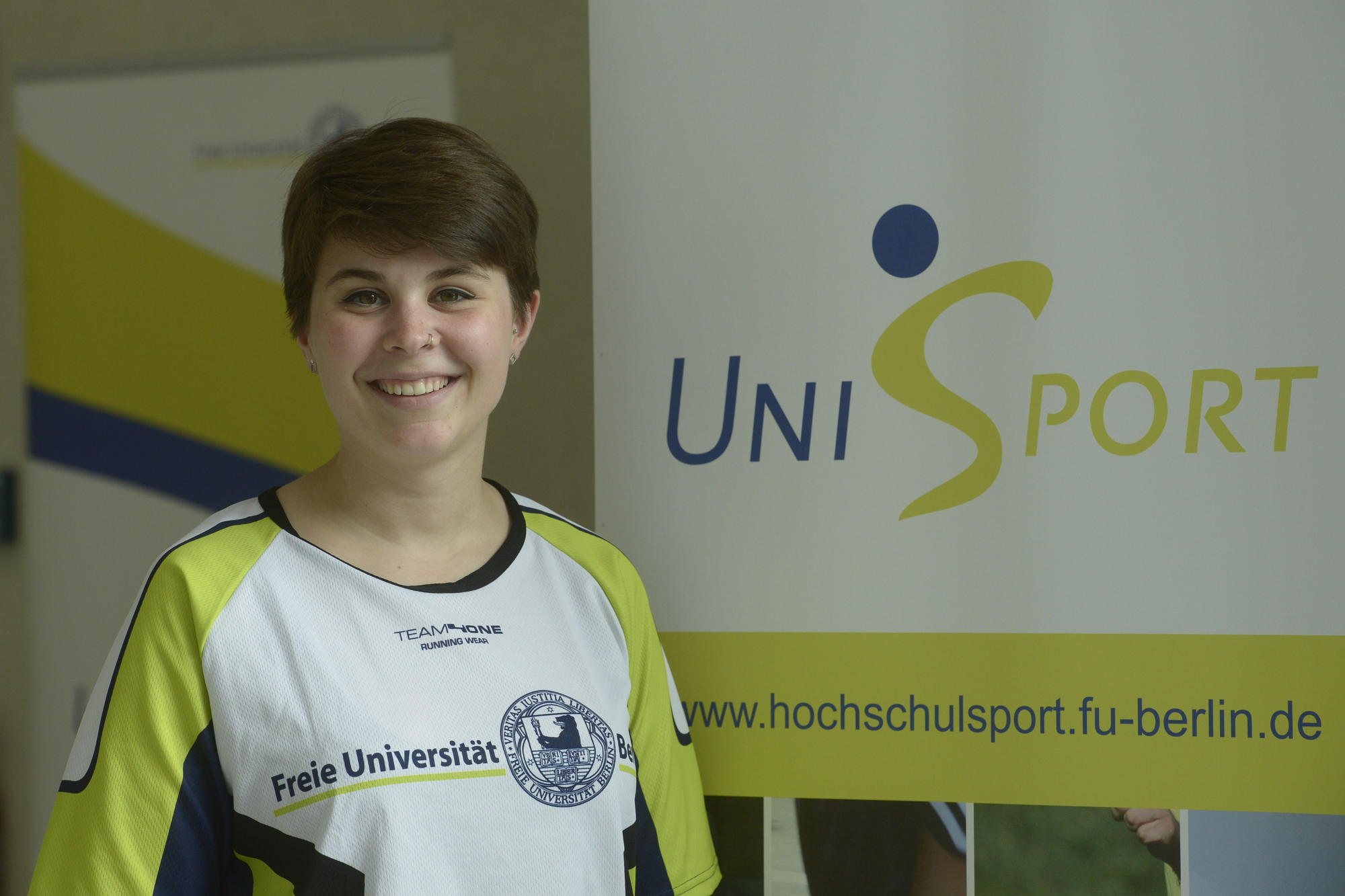Geschafft! Vivien Winter macht eine Ausbildung zur Veranstaltungskauffrau in der Zentraleinrichtung Hochschulsport und nahm zum ersten - aber wohl nicht zum letzten - Mal am Firmenlauf teil.