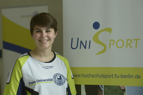 Geschafft! Vivien Winter macht eine Ausbildung zur Veranstaltungskauffrau in der Zentraleinrichtung Hochschulsport und nahm zum ersten - aber wohl nicht zum letzten - Mal am Firmenlauf teil.