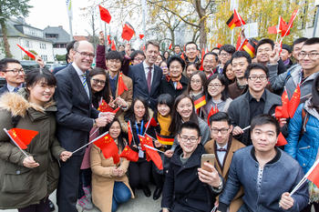 The Chinese Vice Premier received a warm welcome upon her arrival in Dahlem.