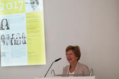 Prof. Dr. Marsha Freeman hielt die Laudatio auf Prof. Dr. Beate Rudolf.