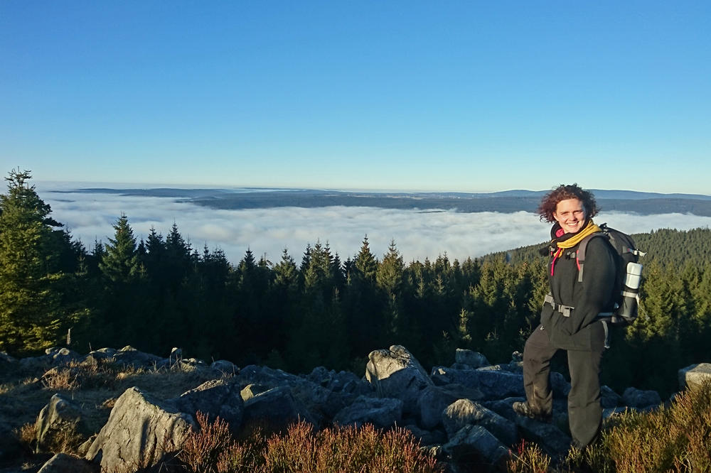 Martina Hubacech bei einer Wanderung des Uni Wanderclub Berlin.