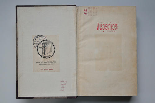 After 1945: Rudi Otto Georg Garski (1910–1985) fled to Berlin from the Soviet occupation zone in the late 1940s. His possessions were confiscated. Two of his books are now held by the University Library. His family did not wish to take them back.