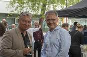 ... und Andreas Wanke (l.), Leiter der Stabsstelle Nachhaltigkeit & Energie der Freien Universität, mit Berthold Kuhn, International Cooperation Consultant und Lehrbeauftragter an der Freien Universität.