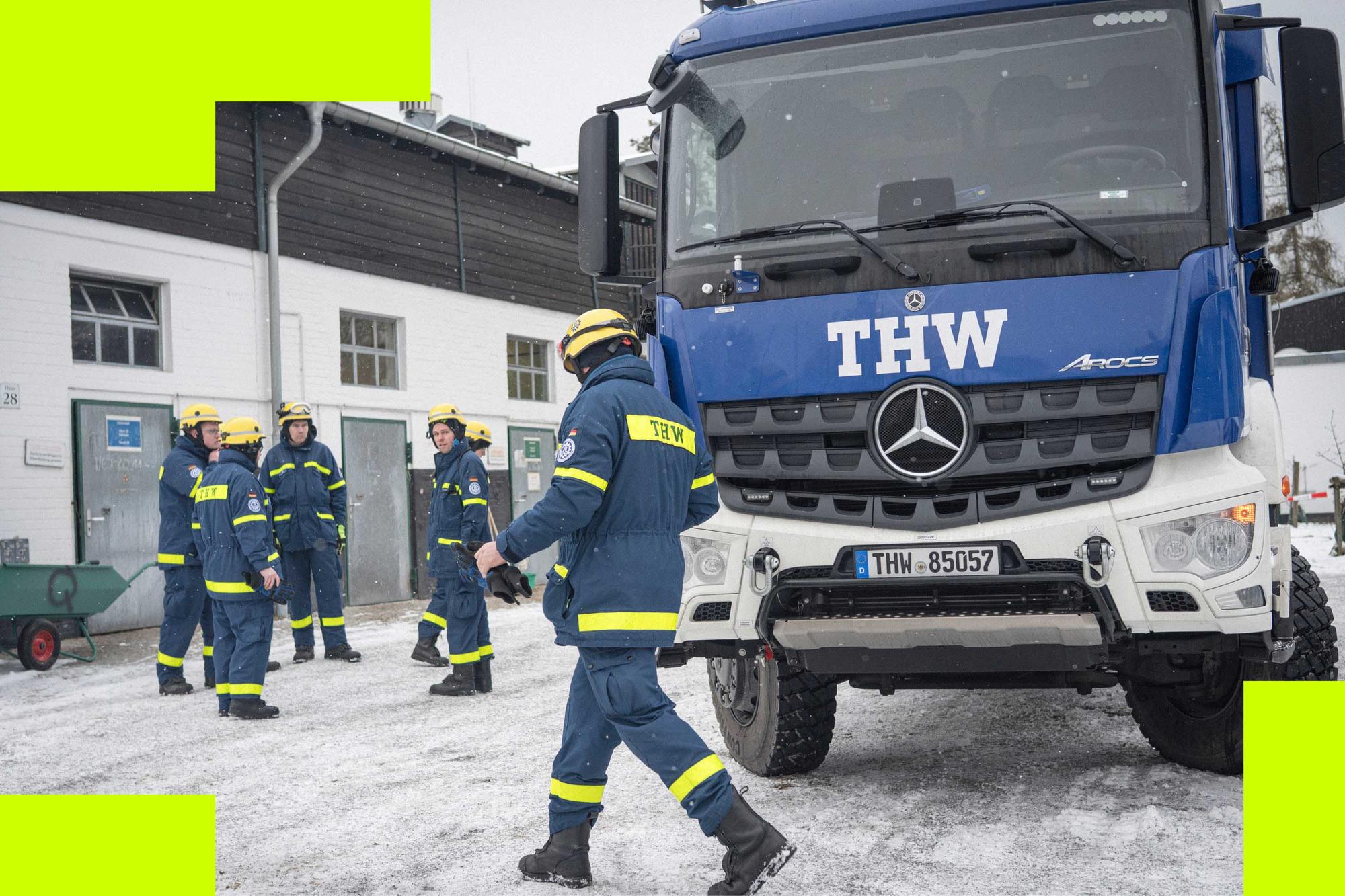Das Technische Hilfswerk versorgte die Tierkliniken und Institute des Fachbereichs mit Notstrom.