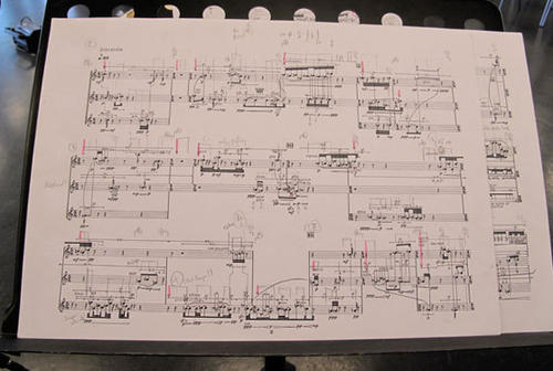 Auszug aus der Partitur zu "Superscriptio" des britischen Komponisten Brian Ferneyhough.