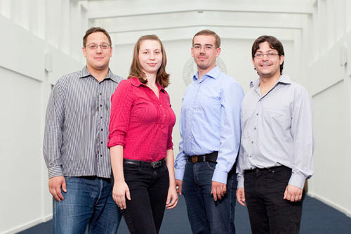 Mathematik so zu präsentieren, dass sie begeistert, wollen Simon Krohn, Anne Kahnt, Tobias Pfeiffer und Philip Hornig (v.l).