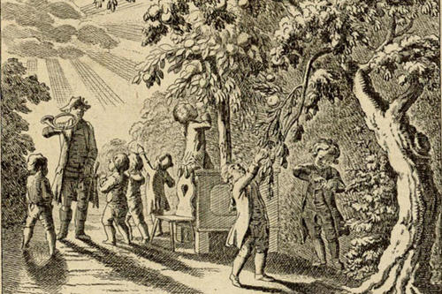 Sinnliche Erfahrungen regen Kinder zu eigenen Erkenntnissen an. Kupferstiche von Daniel Chodowiecki im “Elementarwerk” des Theologen und Pädagogen Johann Basedow (1774)