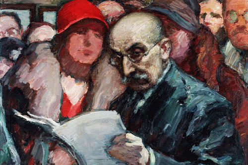 Ausschnitt aus "Max Liebermann eröffnet eine Ausstellung in der Berliner Akademie der Künste" von Leonid O. Pasternak, Berlin, 1930, Öl auf Leinwand