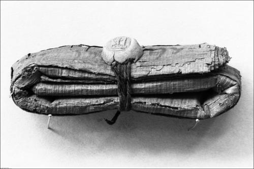 Die meisten Papyri sind zusammengefaltet oder gerollt und lassen sich nur schwer öffnen. Heinz-Eberhard Mahnke hat einen Weg gefunden, die Schrift dennoch sichtbar zu machen.