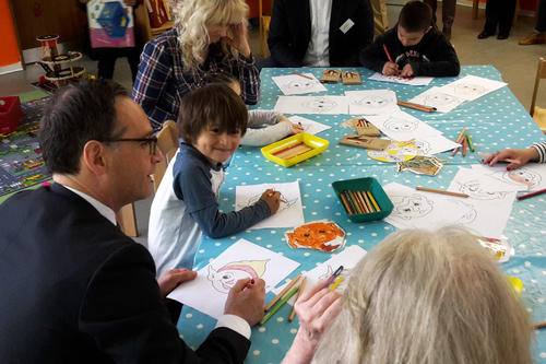 Integration ist Prävention: Justizminister Heiko Maas bei der Vorstellung der neuen Fortbildung „Papilio Integration“ im AWO Familienzentrum (FZ) Brückenstraße Gelsenkirchen.