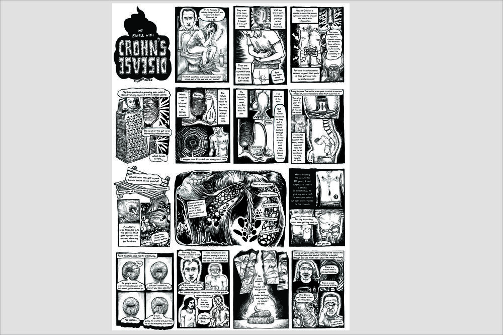 Krankheit im Comic: „Mein Ringen mit Morbus Crohn“ von Safdar Ahmed wird im Rahmen der Ausstellung im Medizinhistorischen Museum präsentiert.