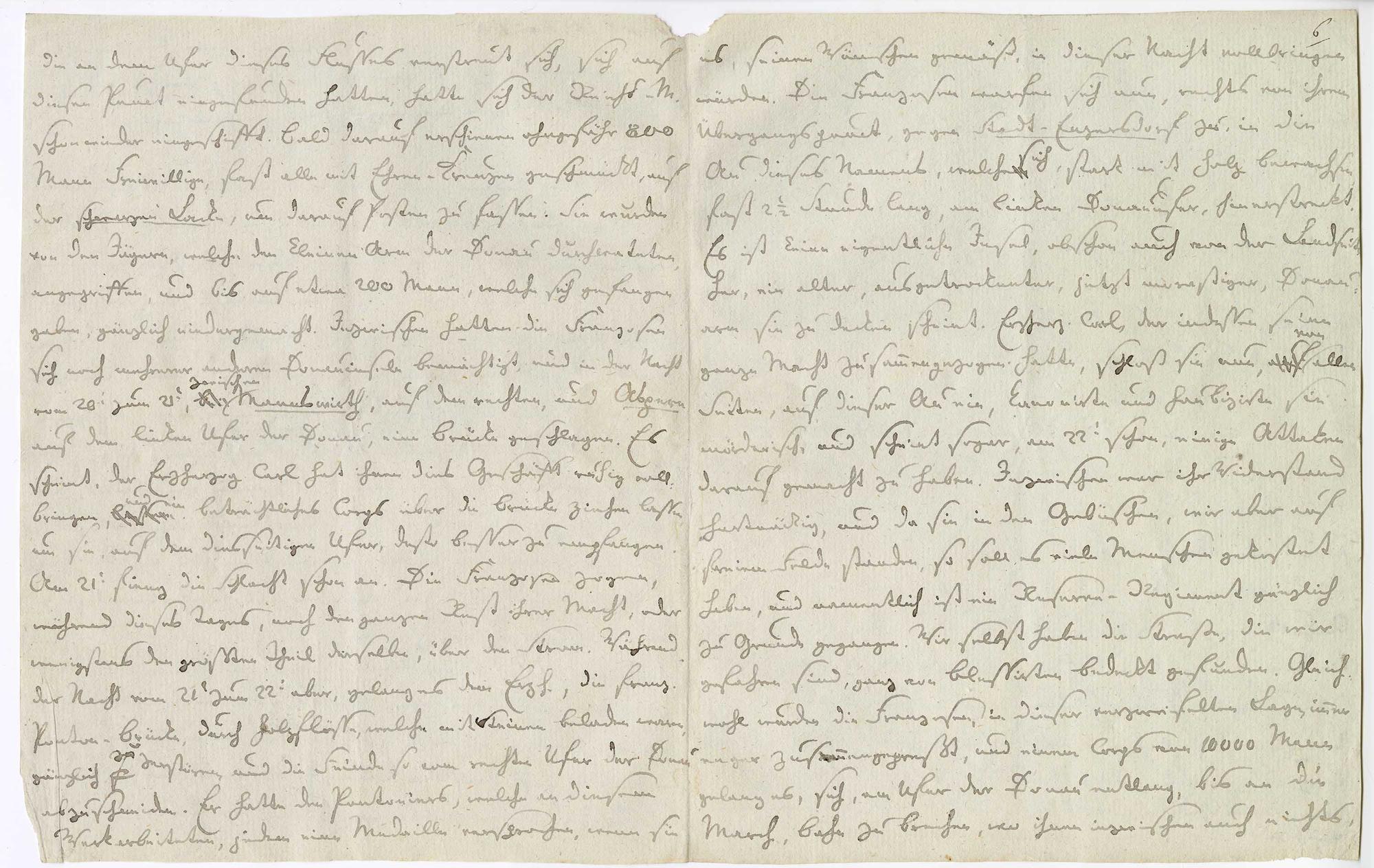 Kleists Brief vom 23. Mai 1809 enthält Schilderungen der Schlacht bei Aspern. Kleist war am Tag nach der Schlacht auf den bei Wien gelegenen Bisamberg gestiegen und hatte von dort das Feld beobachtet, auf dem Napoleon seine erste Schlacht verlor.