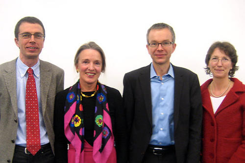 Bild: (v.l.n.r.): Professor Paul Nolte (Freie Universität), Professorin Ute Frevert (Max-Planck-Institut für Bildungsforschung), Professor Dominik Bonatz (Freie Universität) und Professorin Ursula Lehmkuhl (Freie Universität)